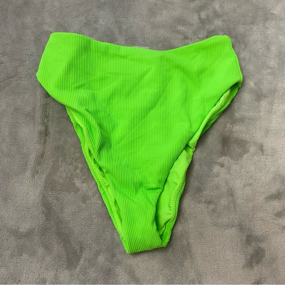New! Montce BOTTOM Lima Micro Rib Paula Bikini Bottom Bright Green 27868 - Picture 6 of 7
